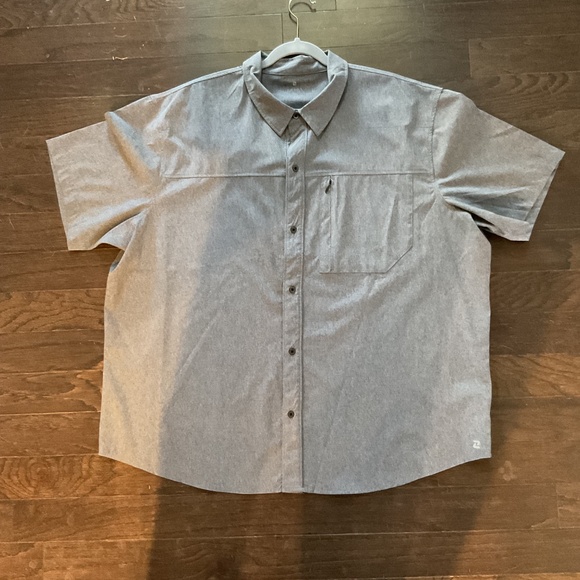 Zelos Short Sleeve Hybrid Shirt - XXL - Slate Tile Heather - Picture 5 of 6